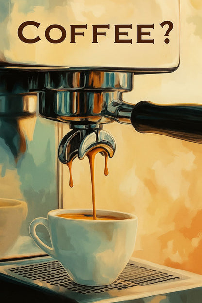 Coffee Machine Painting Poster
