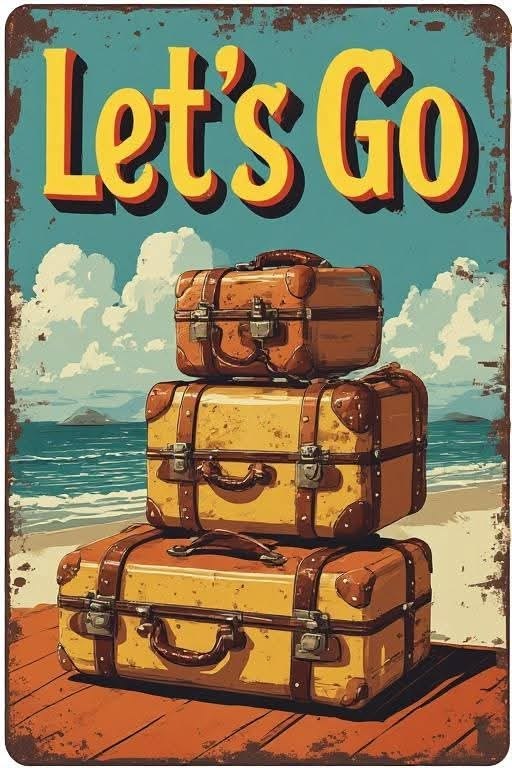 Let's Go Travel Poster