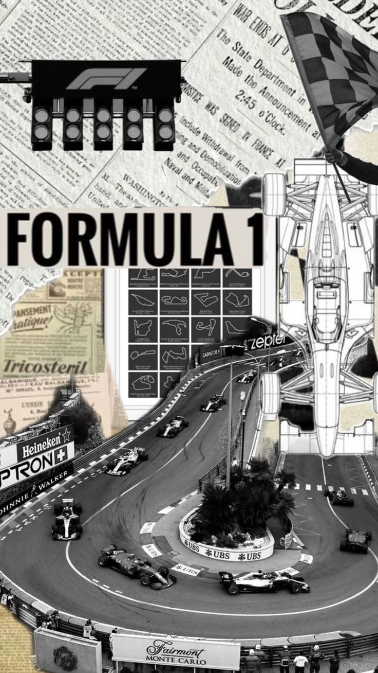 F1 Race track vintage Poster