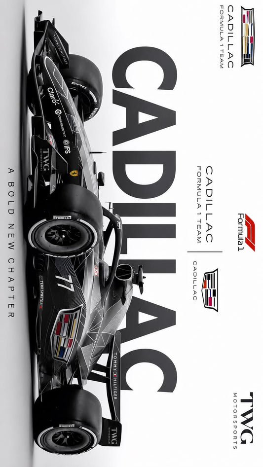 Formula 1 Cadillac Black Poster