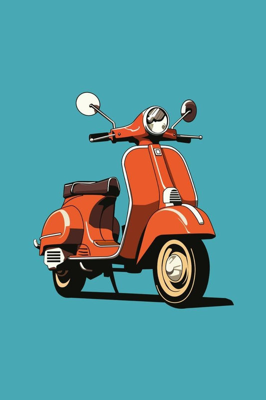 Vintage scooter solid Poster