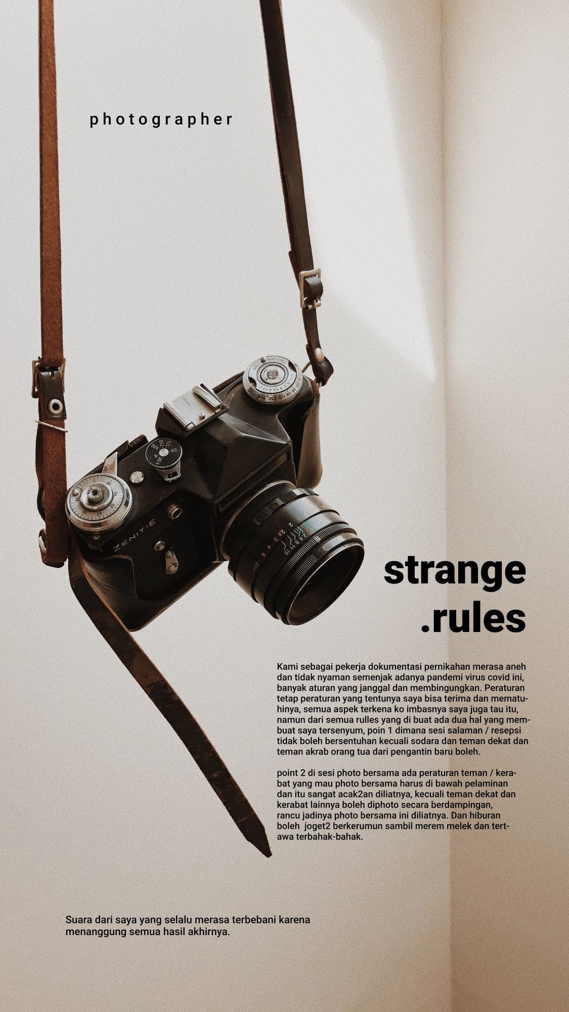 Photographer Strange rules Poster