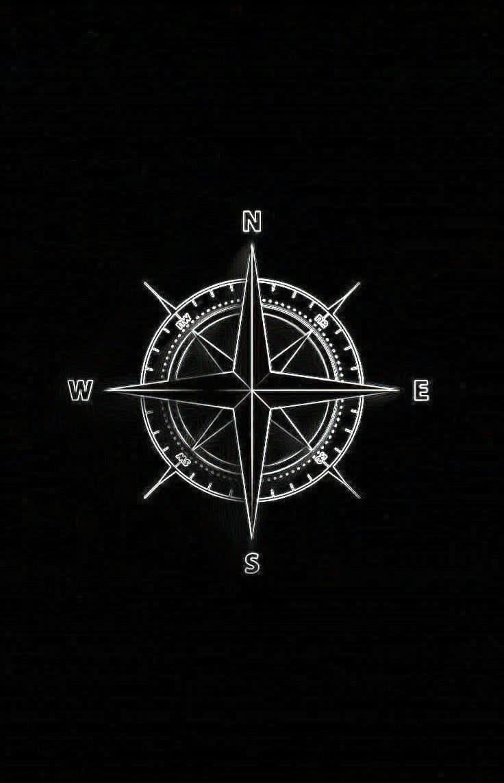 Compass black Poster