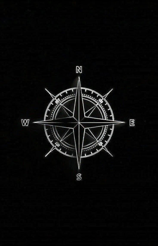 Compass black Poster
