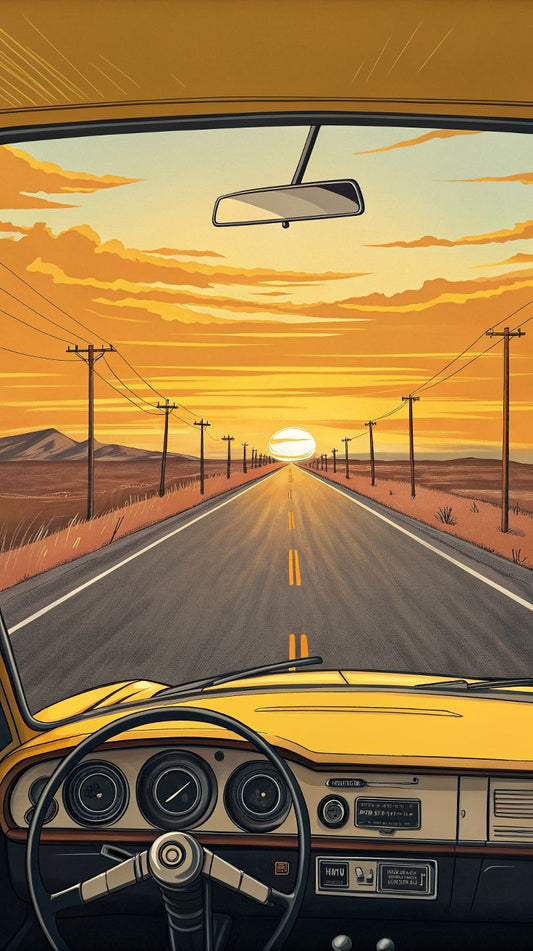Vintage road view Poster