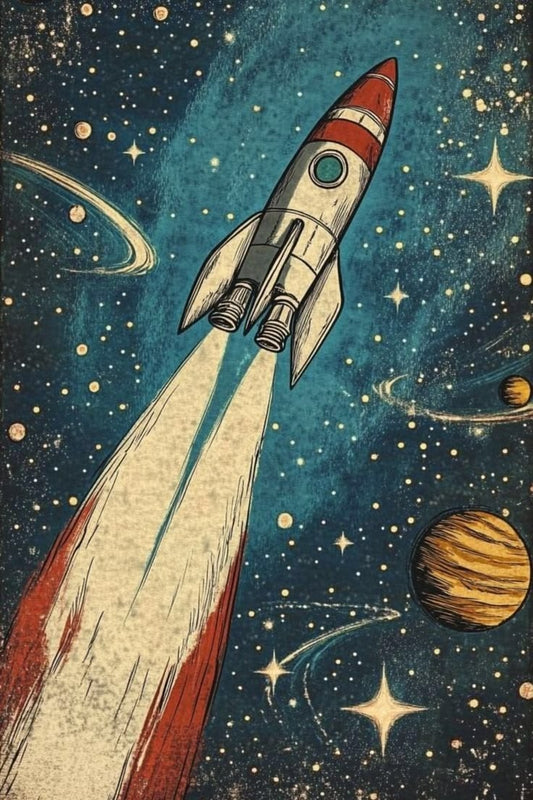 Vintage Rocket Poster