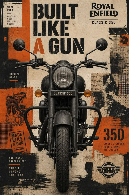 Royal Enfield Built Like a Gun Poster