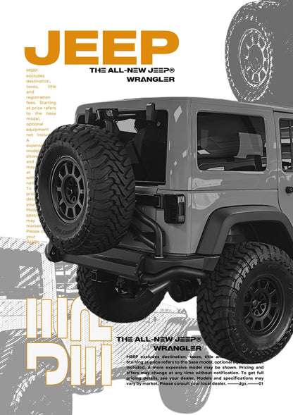 Jeep Wrangler Black Poster