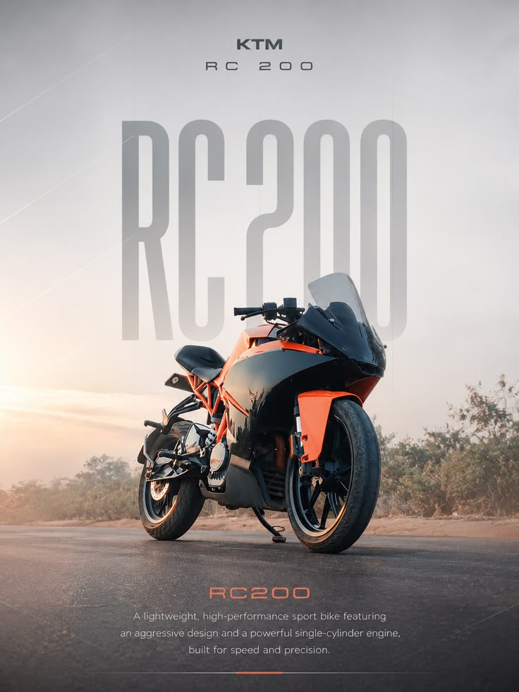 KTM  RC 200 Orange Poster