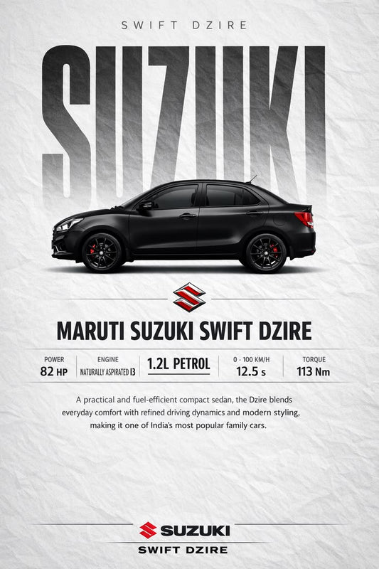 Suzuki SWIFT Dzire Specs Poster