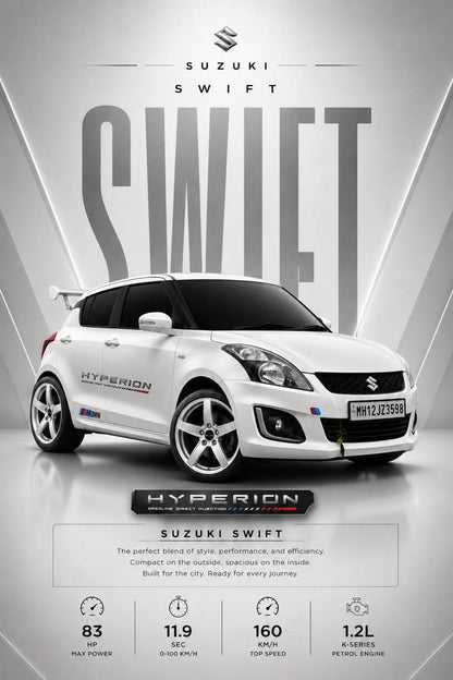 Suzuki Swift Hyperion White Poster