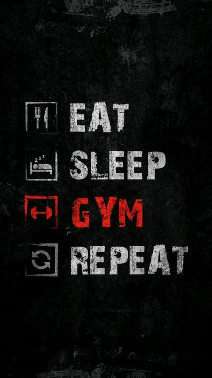 EAT SLEEP TRAIN REPEAT Black Poster