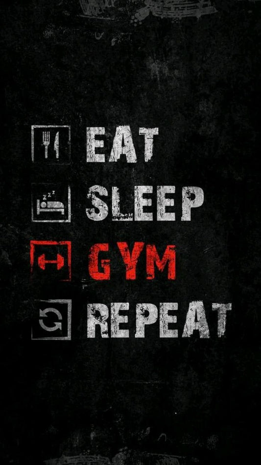 EAT SLEEP TRAIN REPEAT Black Poster