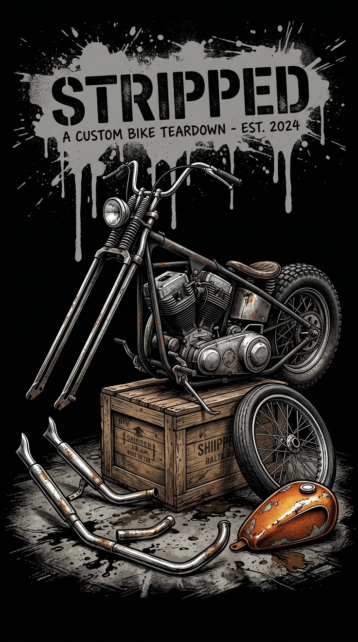 Stripped custom bike Poster