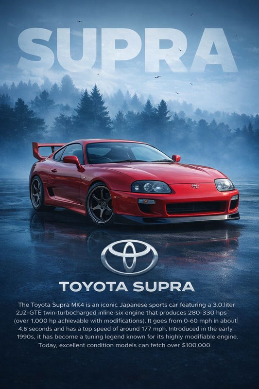 Toyota Supra RED Poster