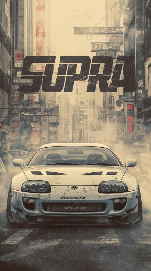 Toyota Supra white Poster