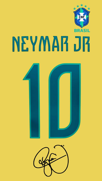 Neymar JR 10 with sign plain poster
