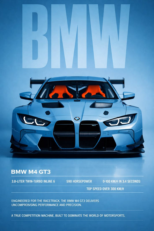 BMW M4 GT3 Specs Poster