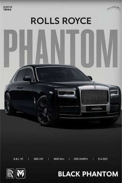 Rolls Royce Phantom black poster