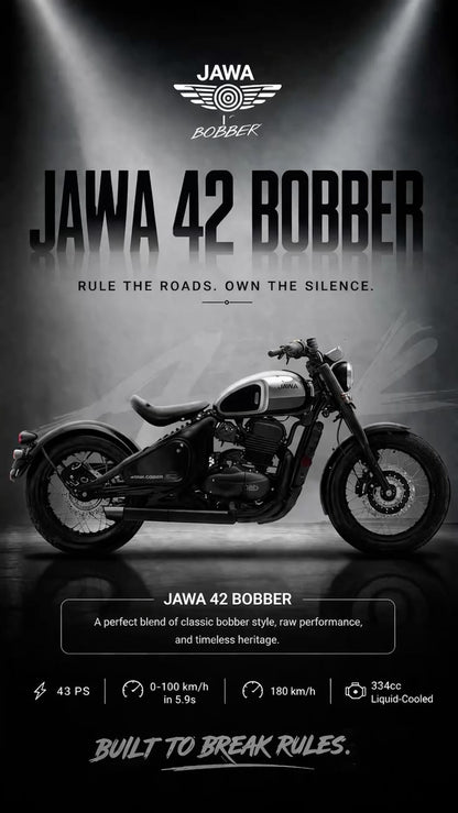 Jawa 42 bobber aesthetic poster