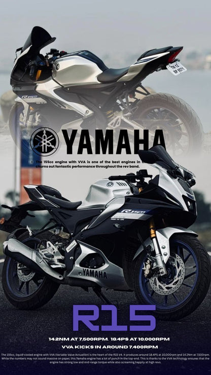 Yamaha R15 V4 Grey Color Poster