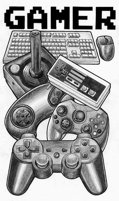 Gamer Sketch Gaming Poster