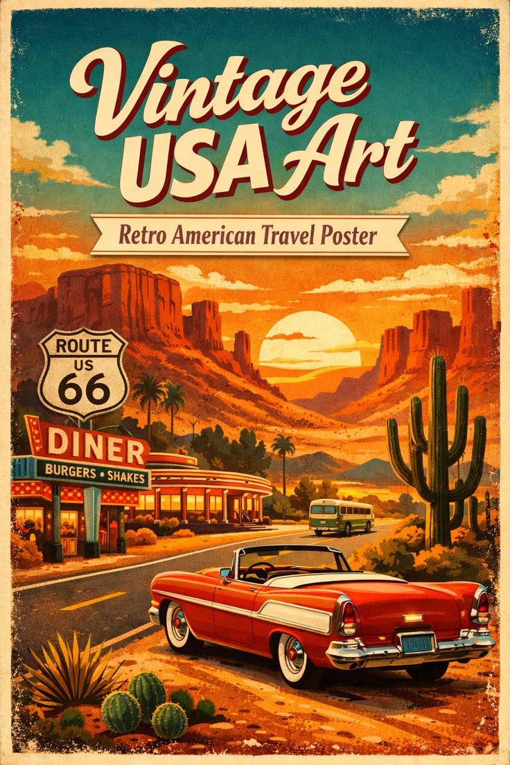 Vintage USA Art Vintage Poster