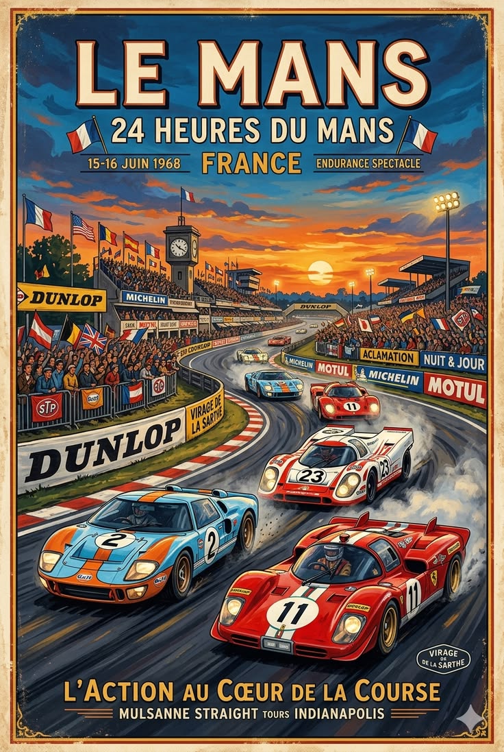 le mans Car race poster Vintage Poster
