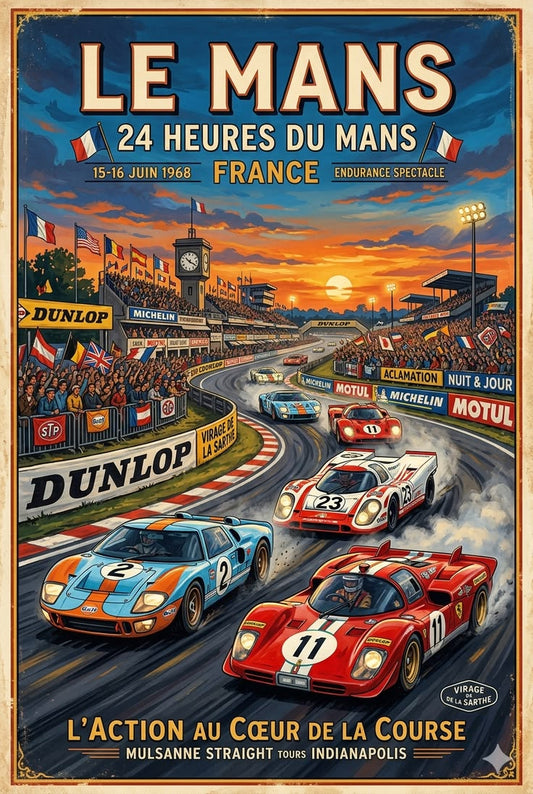 le mans Car race poster Vintage Poster