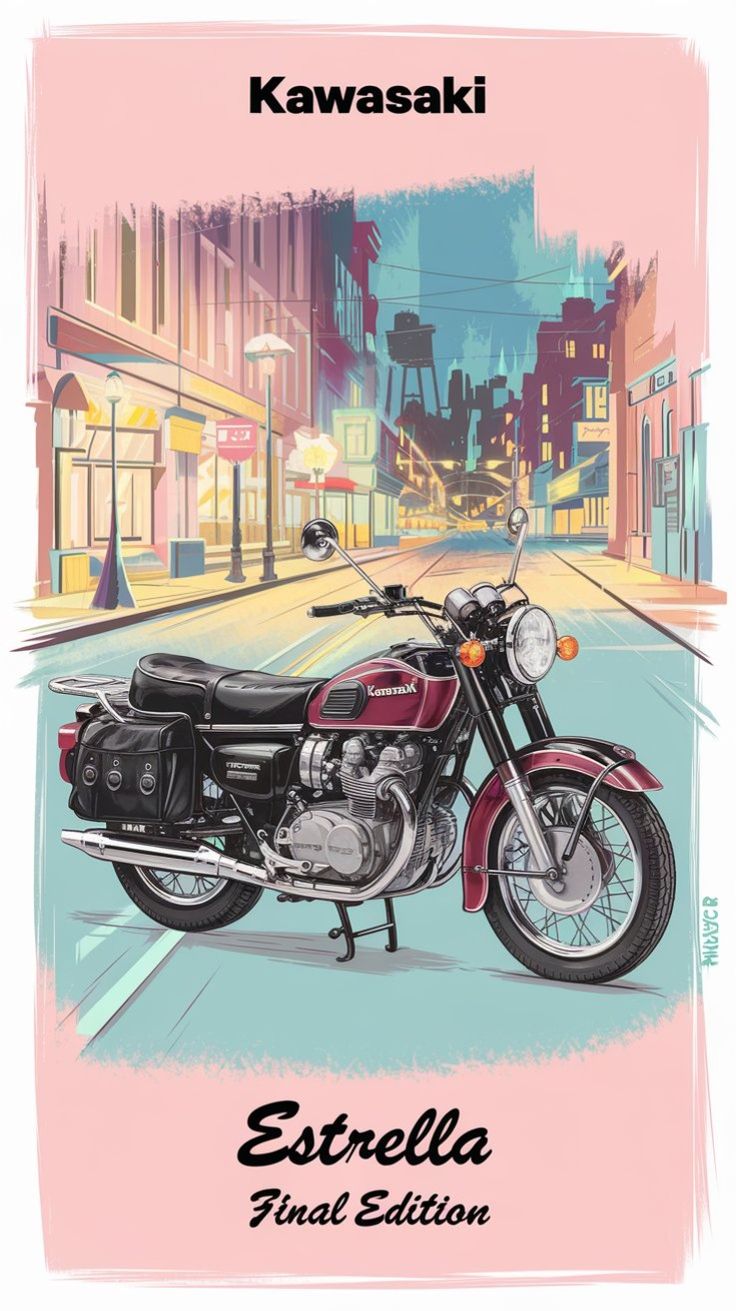 Kawasaki Estrella final editionBike poster